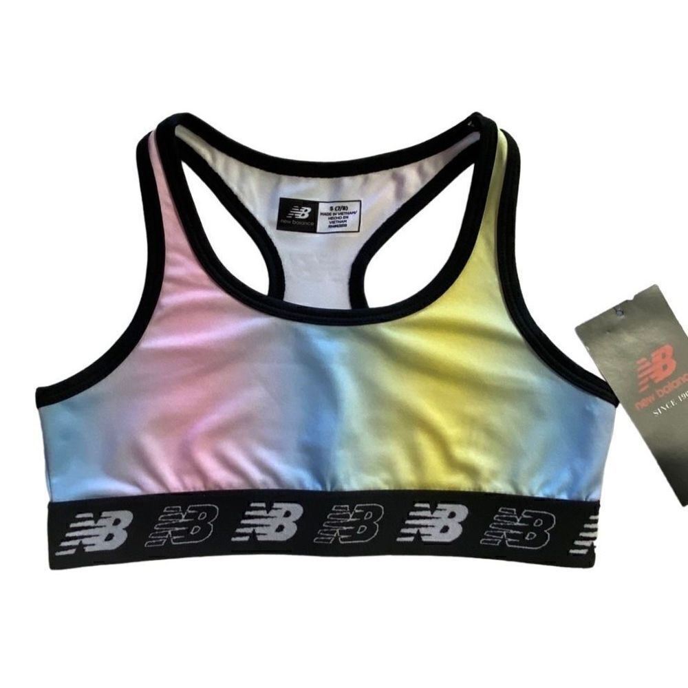 NEW BALANCE SMALL (7/8) Big Girls Ombre Performance Sports Bra